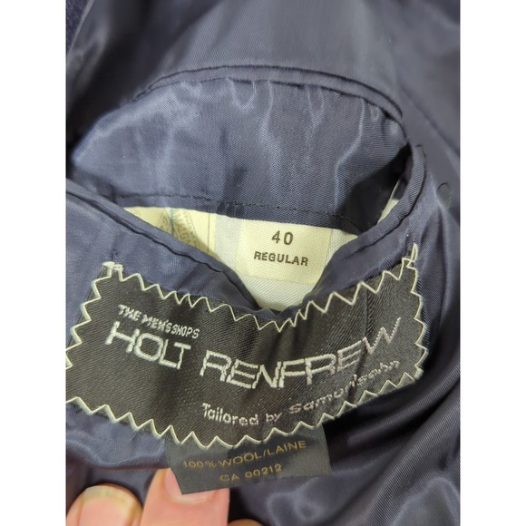 VINTAGE Samuelsohn 3 Piece Suit - Mens 40R x 34 Waist -  Navy Blue 100% Wool - Picture 9 of 16